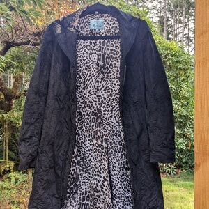Guess by Marciano Black Jacket with Cheetah Print Interior Size 40